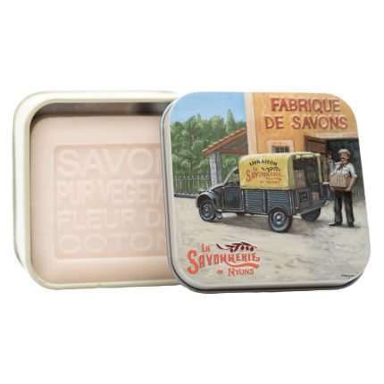 Scatola in latta vintage "Furgoncino" con sapone 100 g