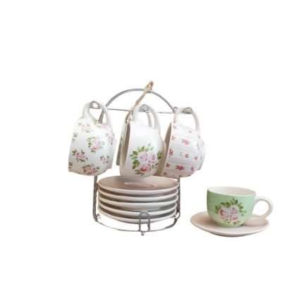 Set 6 tazzine caffè Margaret con espositore