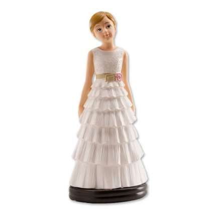 Cake topper Prima Comunione bambina con treccia