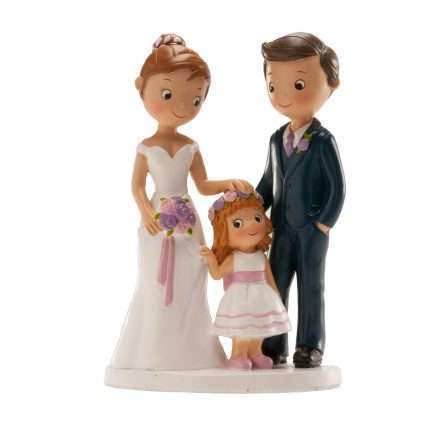 Cake topper Matrimonio sposi con bambina