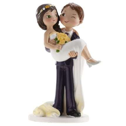 Cake topper Matrimonio sposi con sposa in braccio