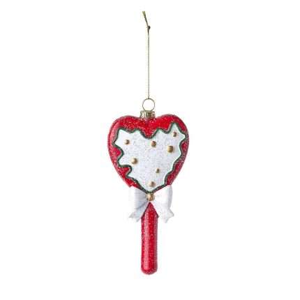 Decoro albero di Natale lecca lecca a cuore