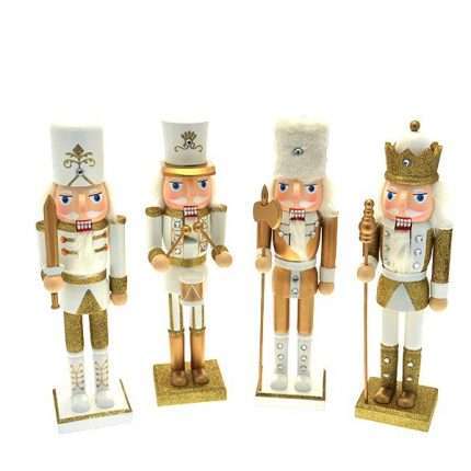 Soldatino schiaccianoci oro-bianco assortito 36cm