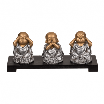 Statuetta in poliresina Buddha non vedo, non sento, non parlo