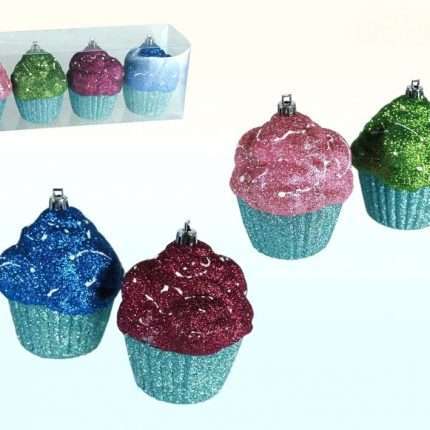 Decorazione albero di Natale Muffins set da 4